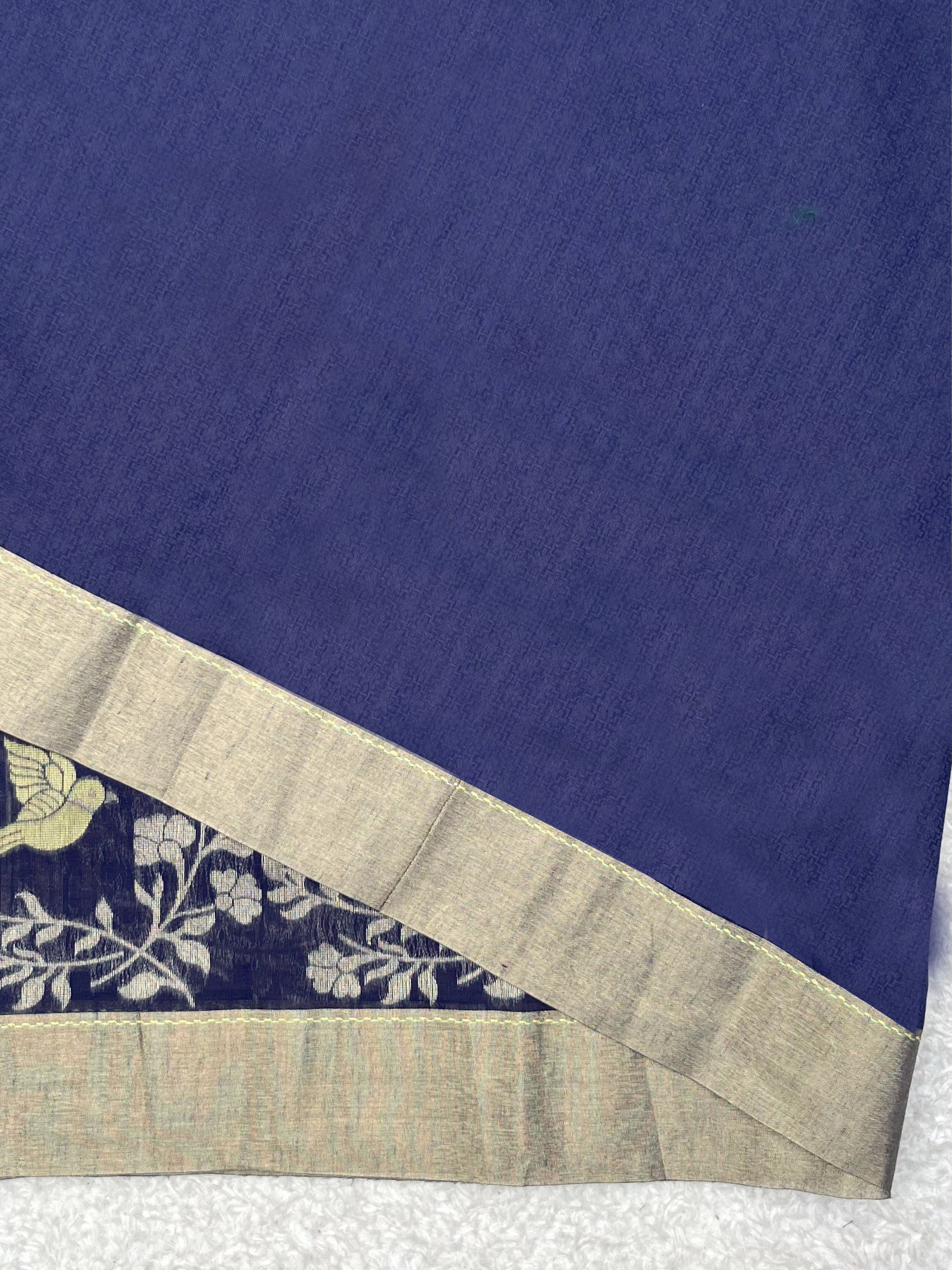 Classic Blue Linen Silk Saree for Festive & Celebratory Events