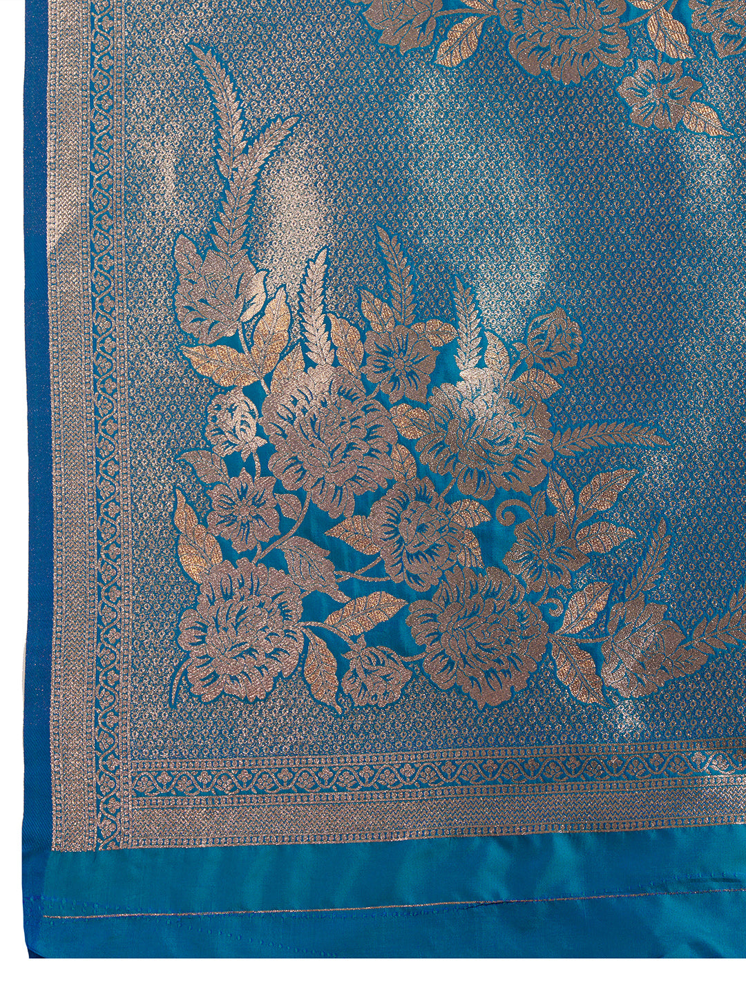 Blue color Kanjivaram Silk Designer Saree with Woven