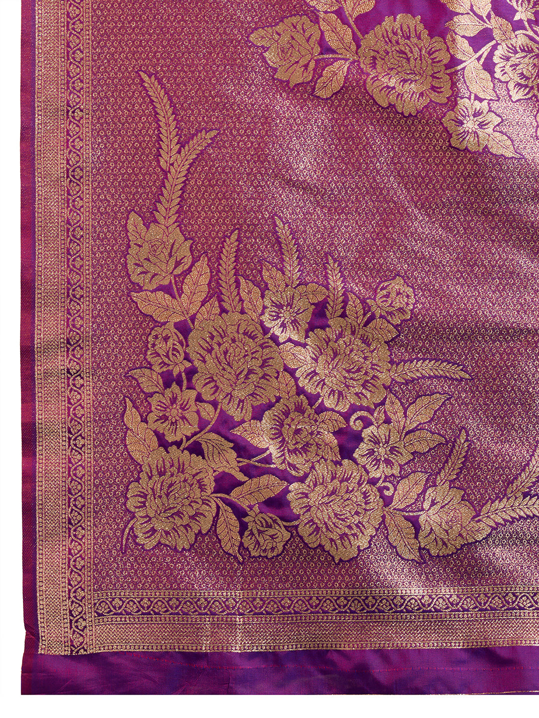 Violet color Woven Kanjivaram Silk Traditional Saree