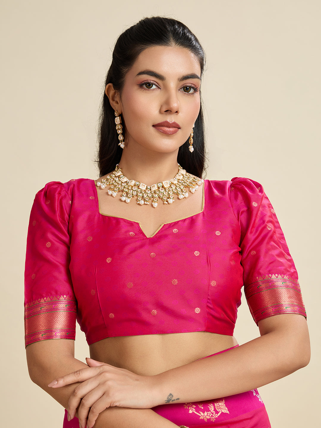 Luxurious Rani Pink Banarasi Silk Saree for Special Occasion