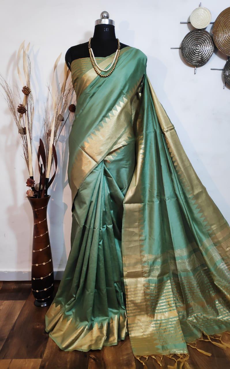 Aasam silk weaving saree with zari woven