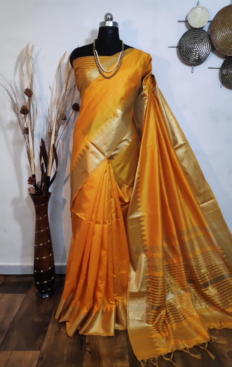 Aasam silk weaving saree with zari woven
