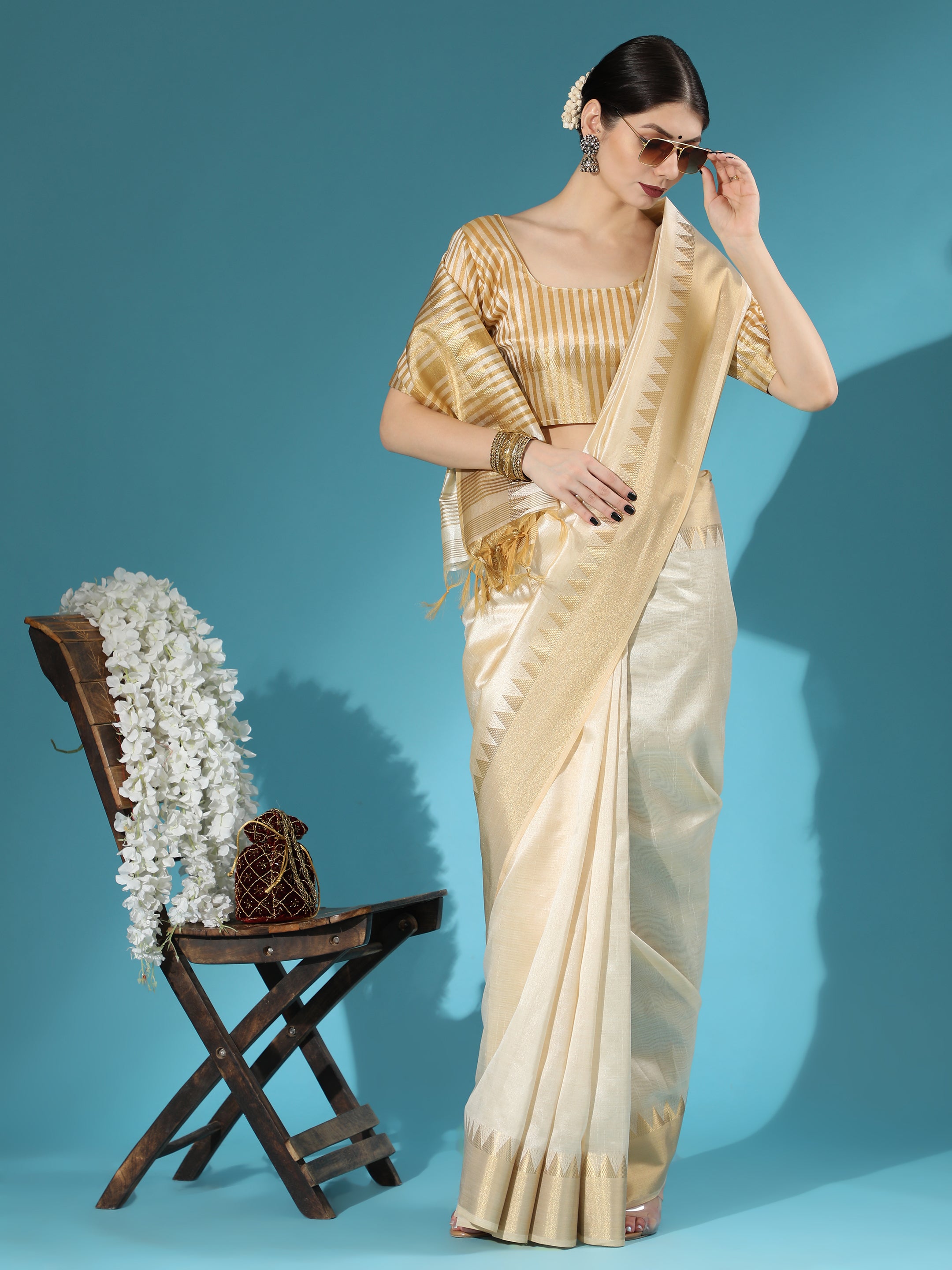 Aasam silk weaving saree with zari woven