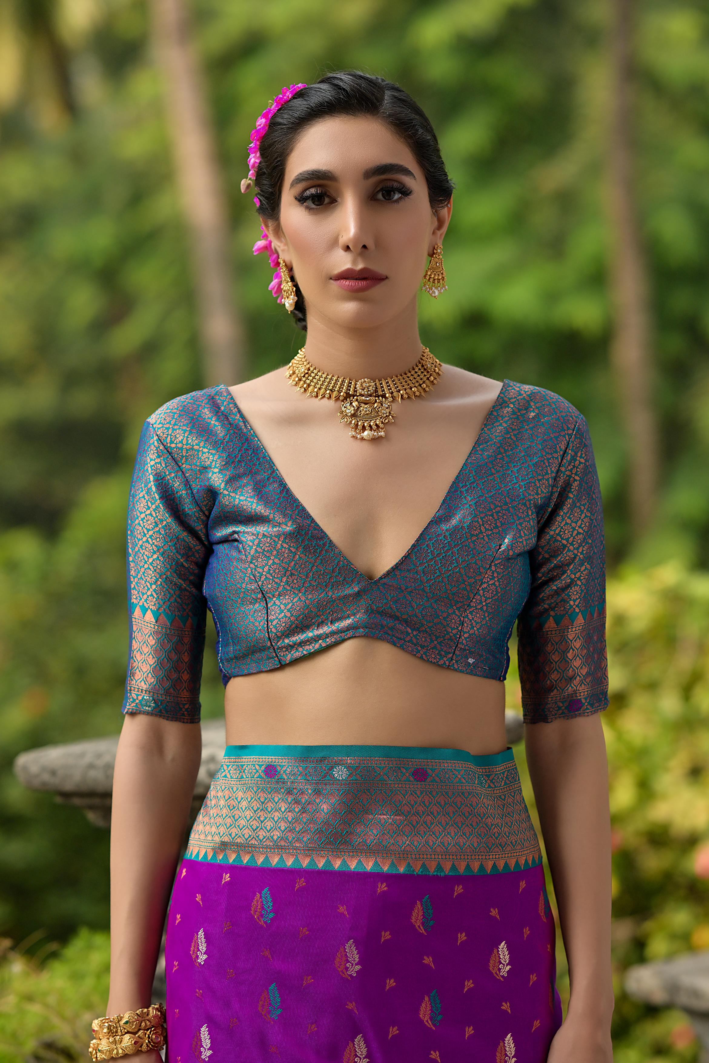 Vibrant Purple Banarasi Silk Saree for Special Occasions