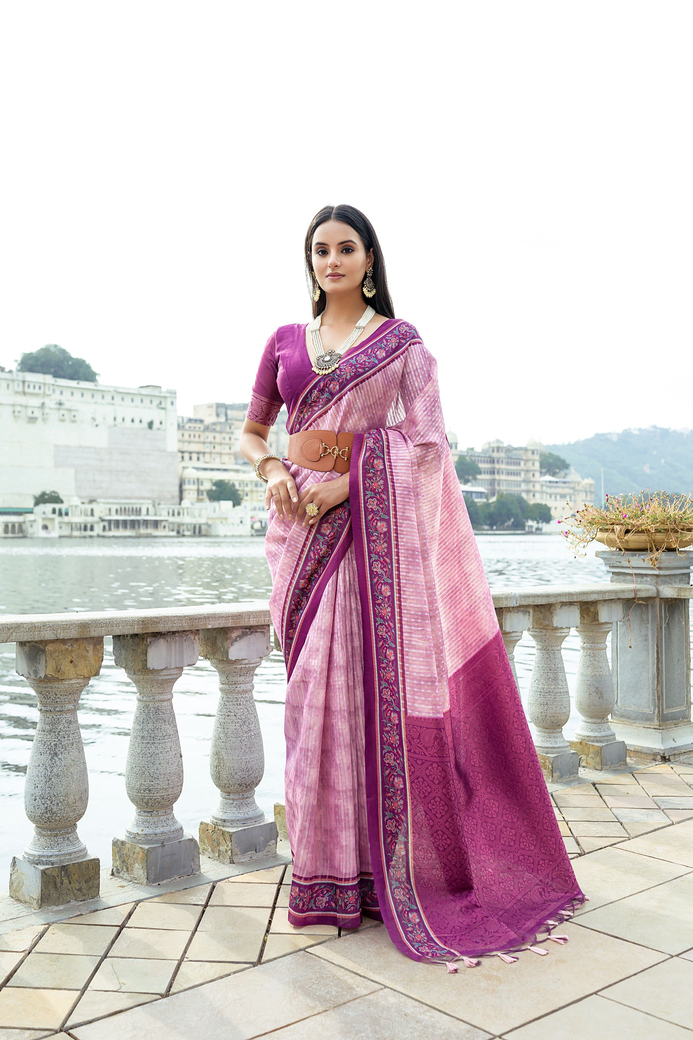 Designer Pink & Purple Saree Collection - Perfect for Festive Occasions