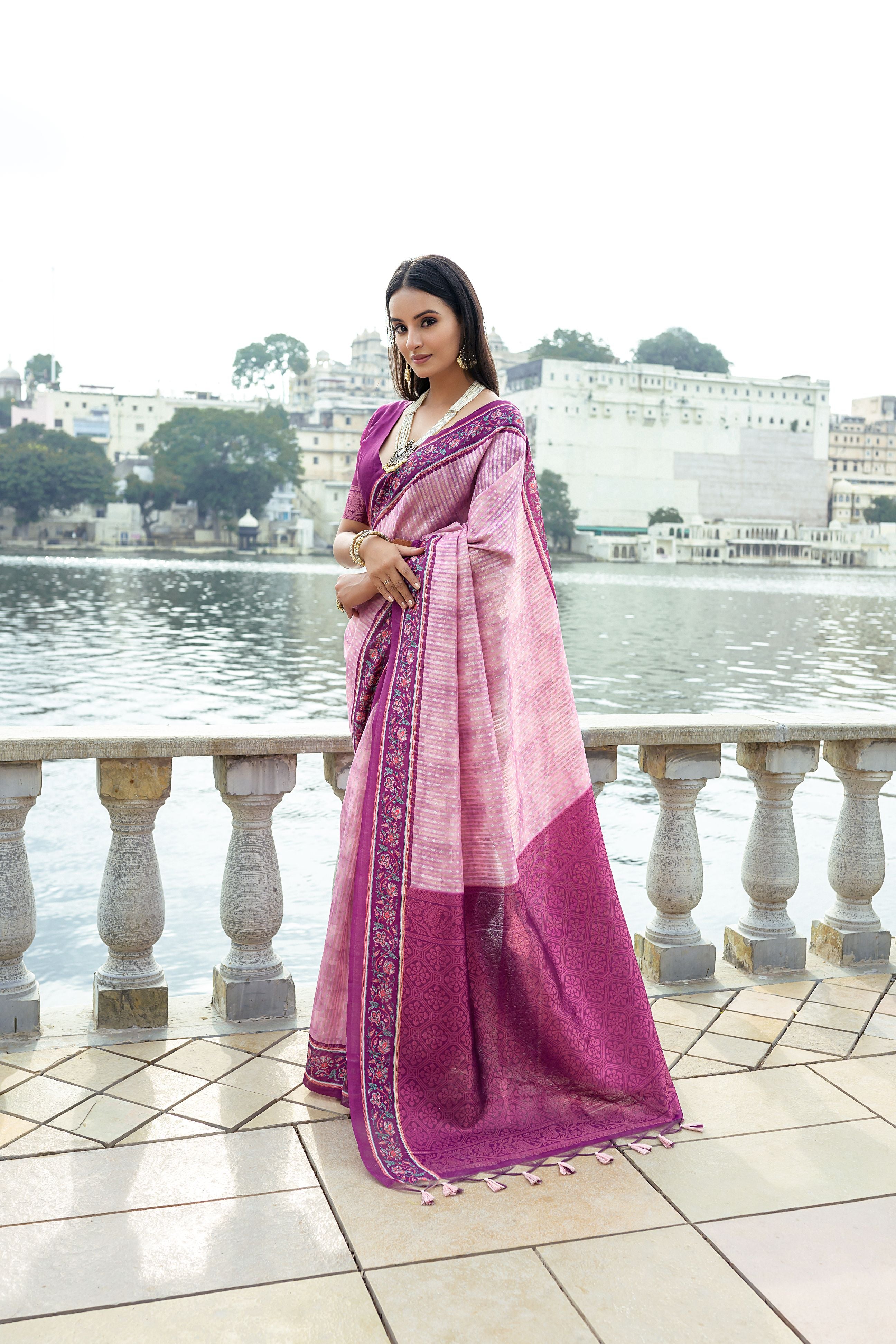 Designer Pink & Purple Saree Collection - Perfect for Festive Occasions