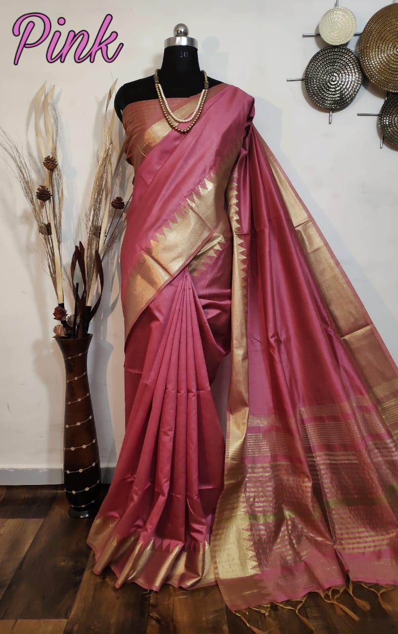 Aasam silk weaving saree with zari woven