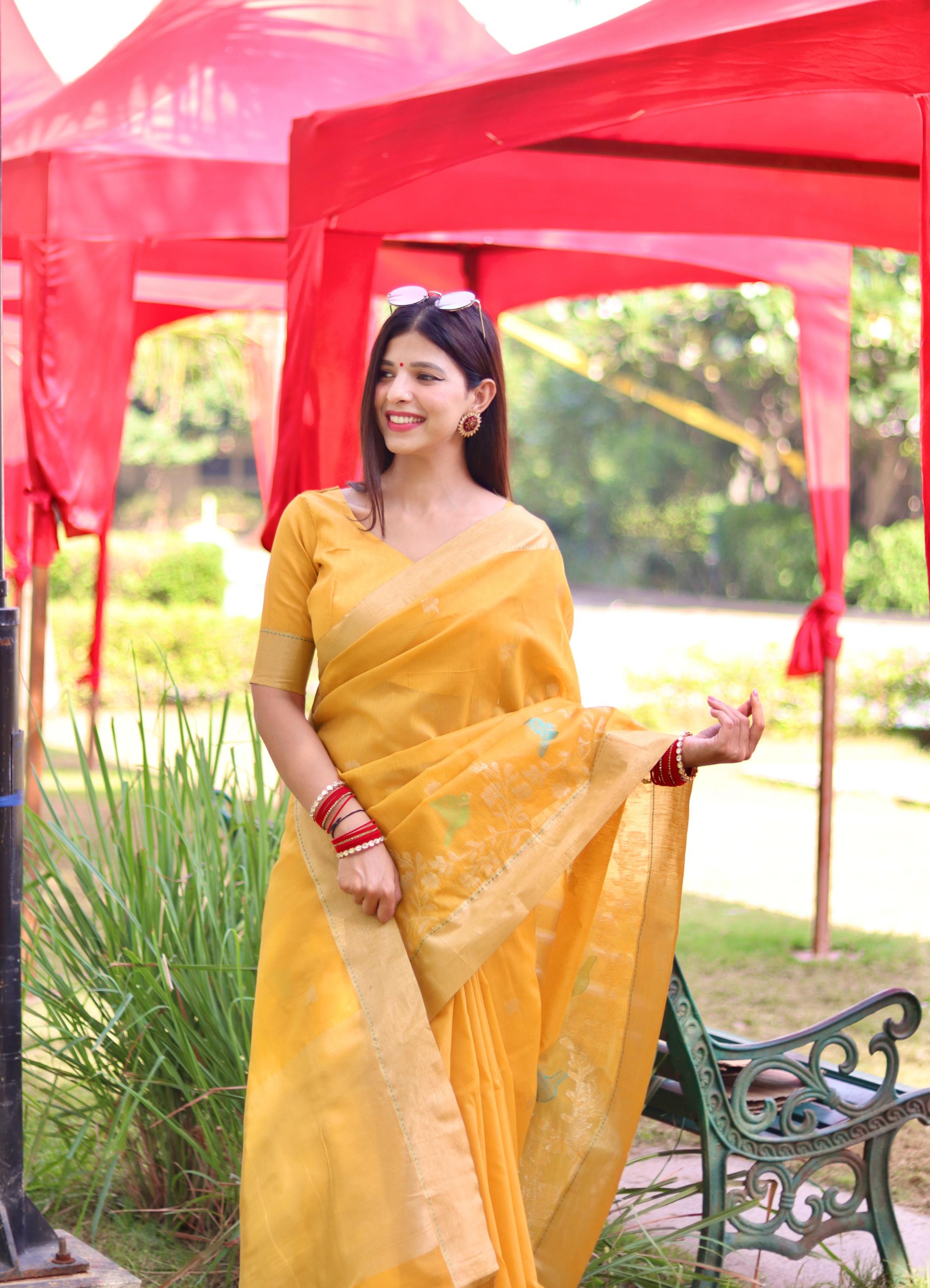 Graceful Yellow Saree - Perfect for Haldi & Celebrations