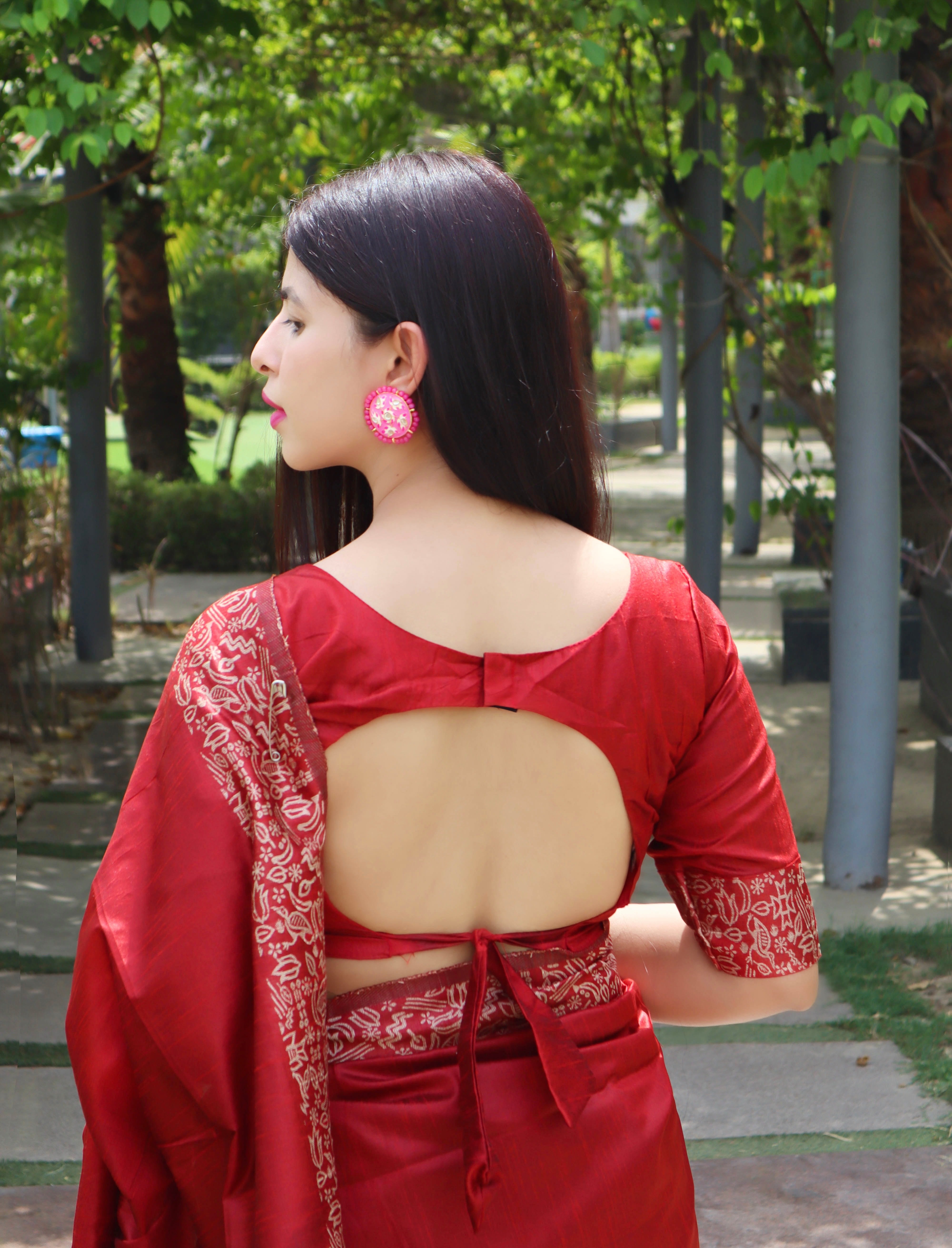Classic Red Ethnic Motifs Banarasi Saree