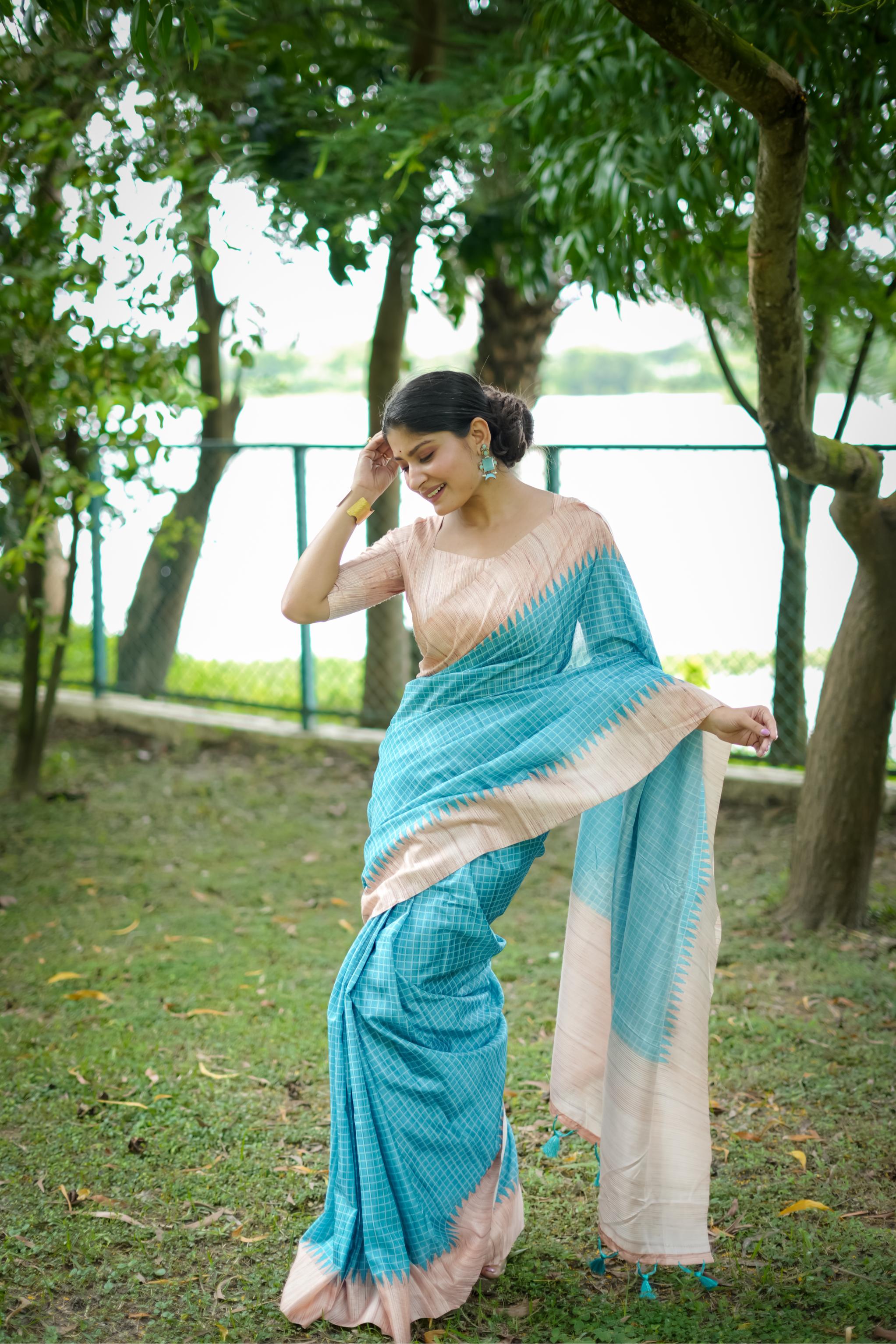 Printed Kanjivaram Tussar Silk Saree