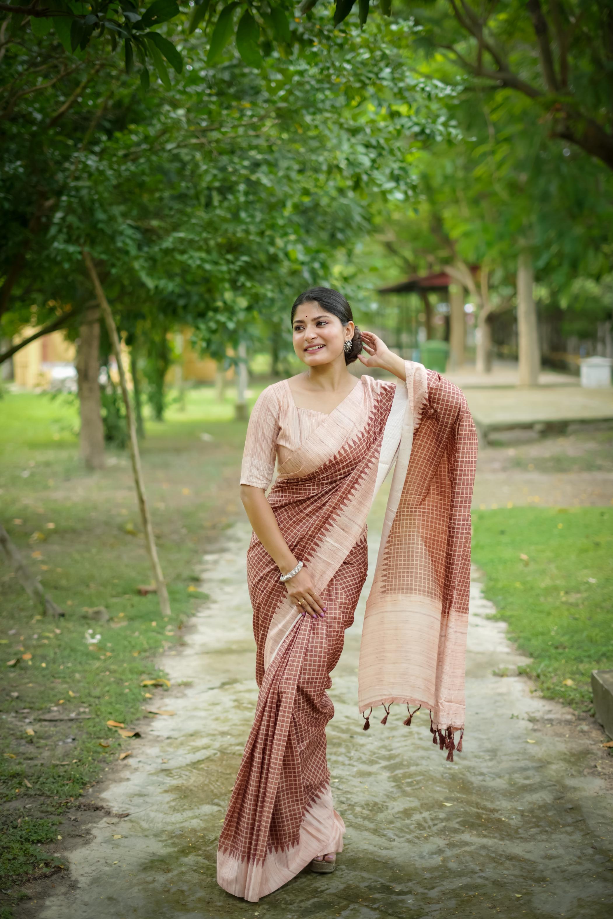 Printed Kanjivaram Tussar Silk Saree