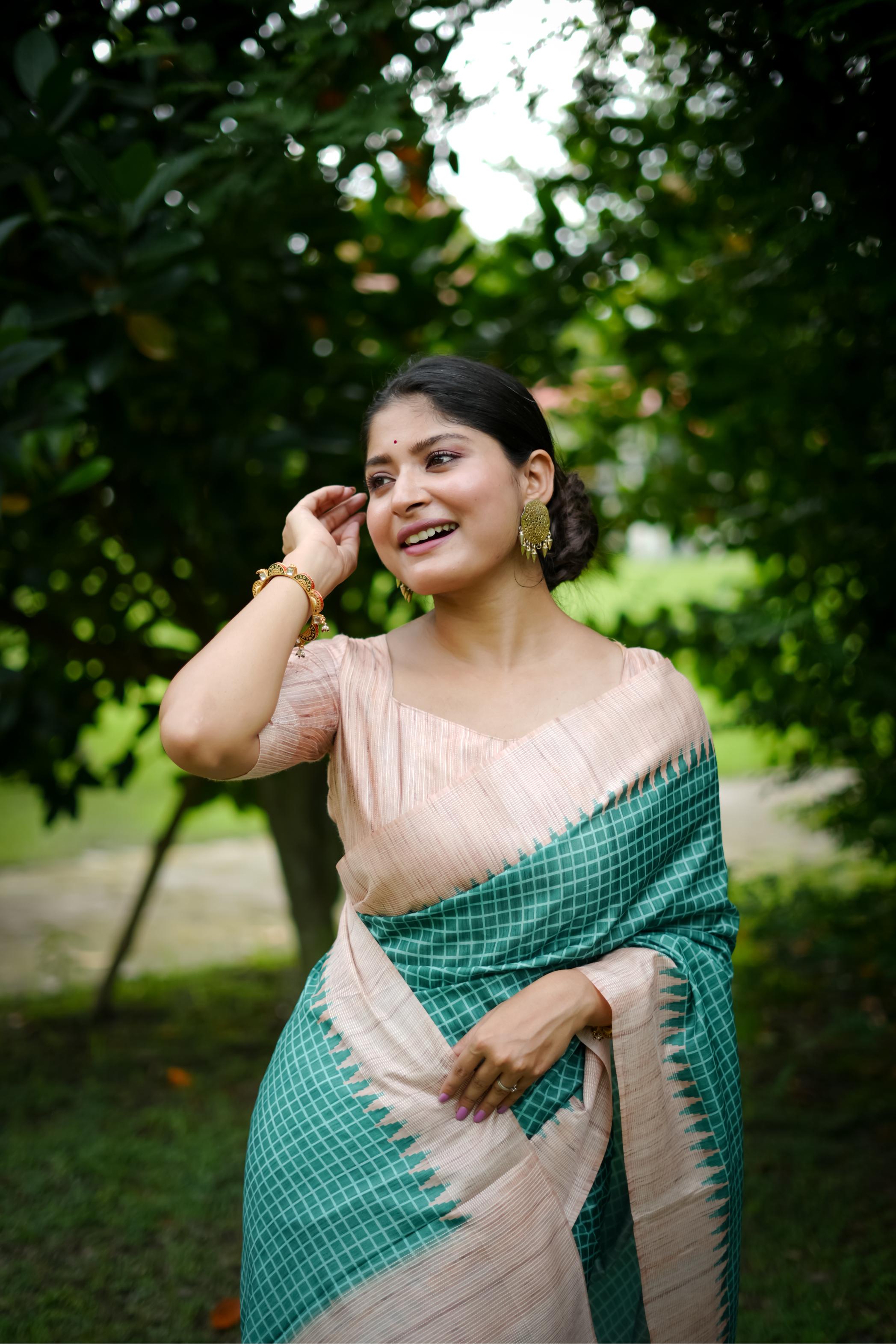 Printed Kanjivaram Tussar Silk Saree