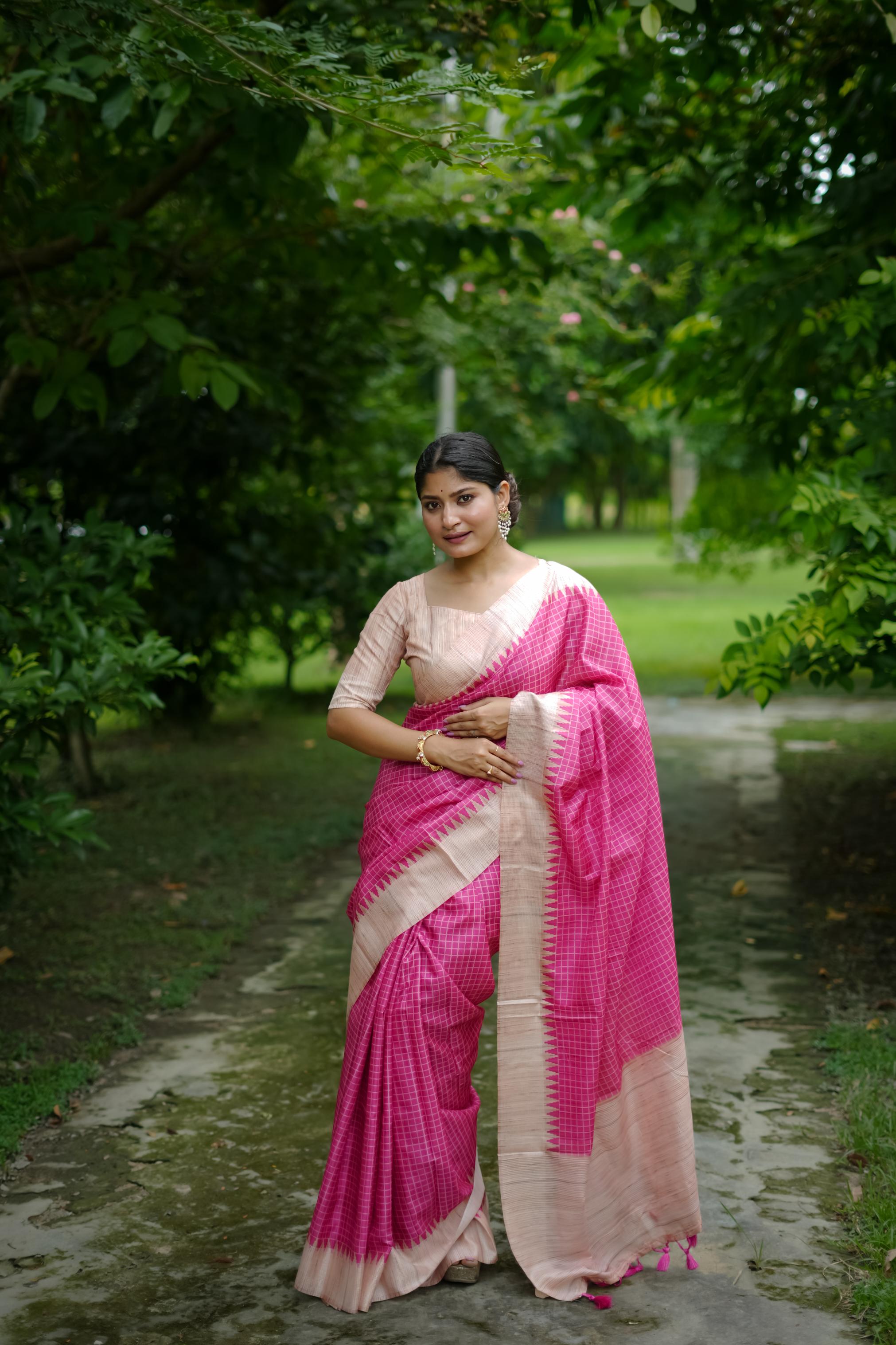 Printed Kanjivaram Tussar Silk Saree