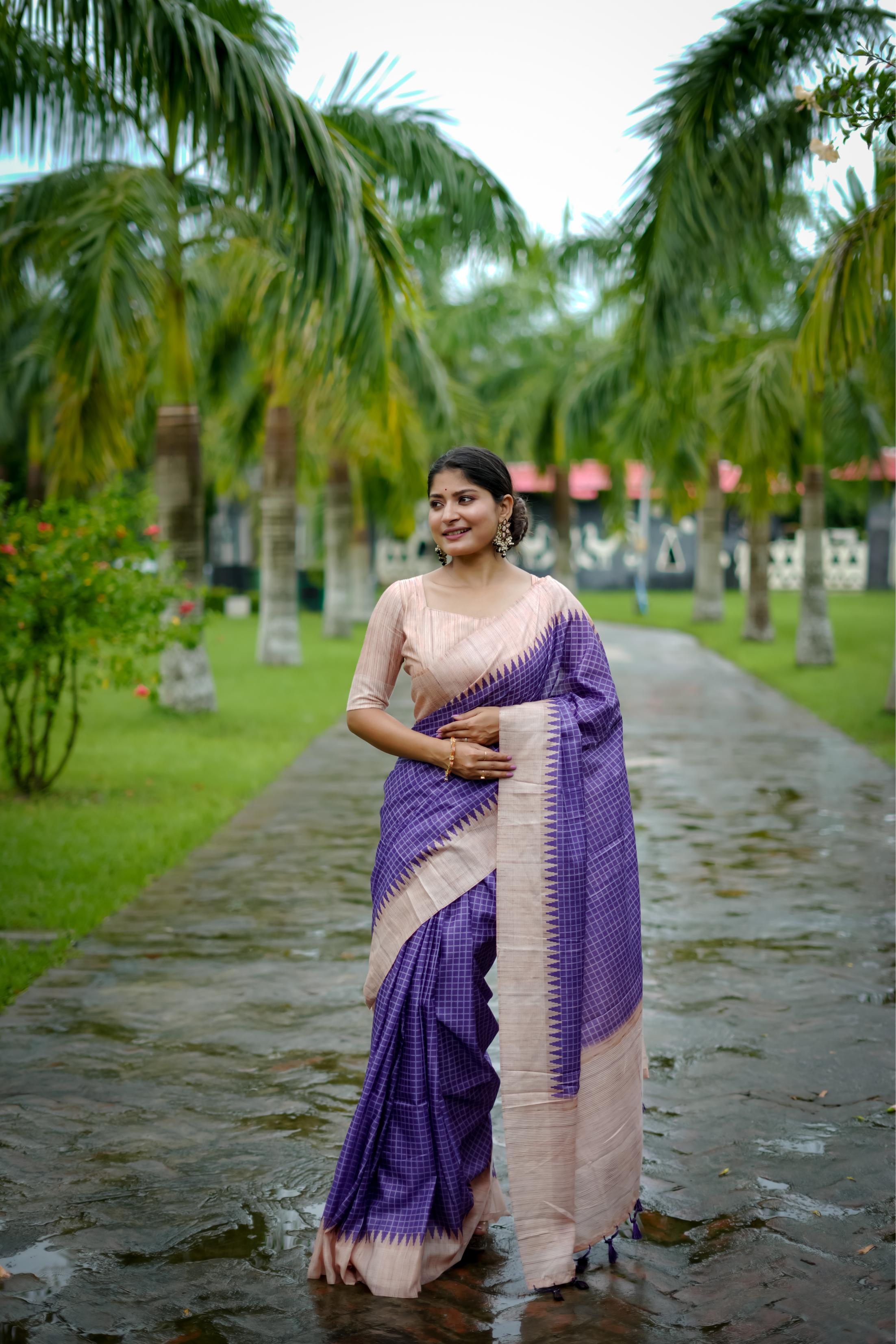 Printed Kanjivaram Tussar Silk Saree